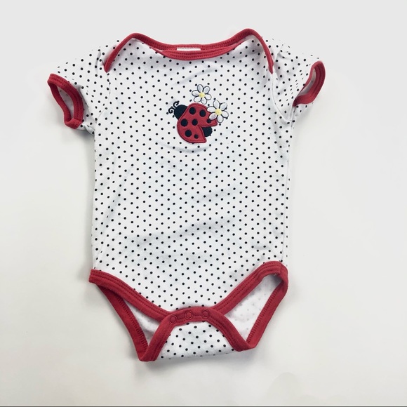 Chickpea “ladybug” polka dot onesie - Picture 1 of 4